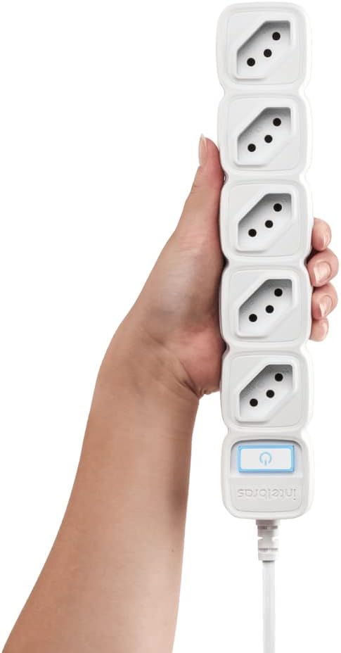 Filtro de Linha Inteligente com 5 tomadas Compatível com Alexa EWS 305 Branco Intelbras