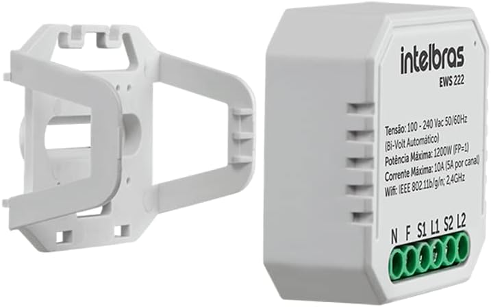 Interruptor Inteligente Smart Intelbras Controlador de Cargas Wifi 2/2 EWS 222 Branco