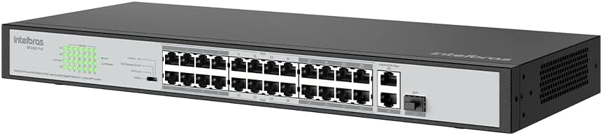 Switch 24 Portas Fast Ethernet PoE SFP SF 2421 Preto Intelbras