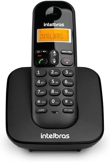 Telefone Digital Sem Fio TS 3110 Branco e Preto Intelbras
