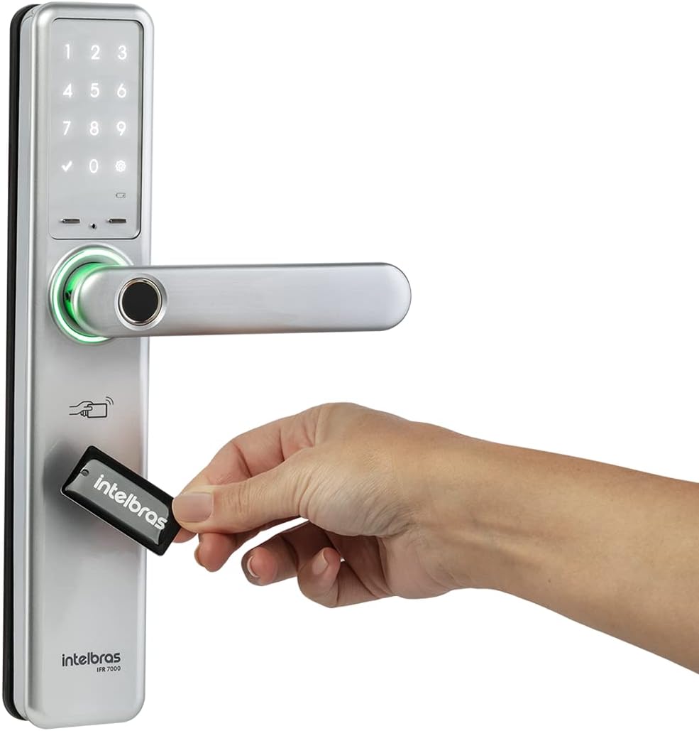Fechadura Smart de Embutir Com Maçaneta Compatível com Alexa IFR 7000 Branco Intelbras
