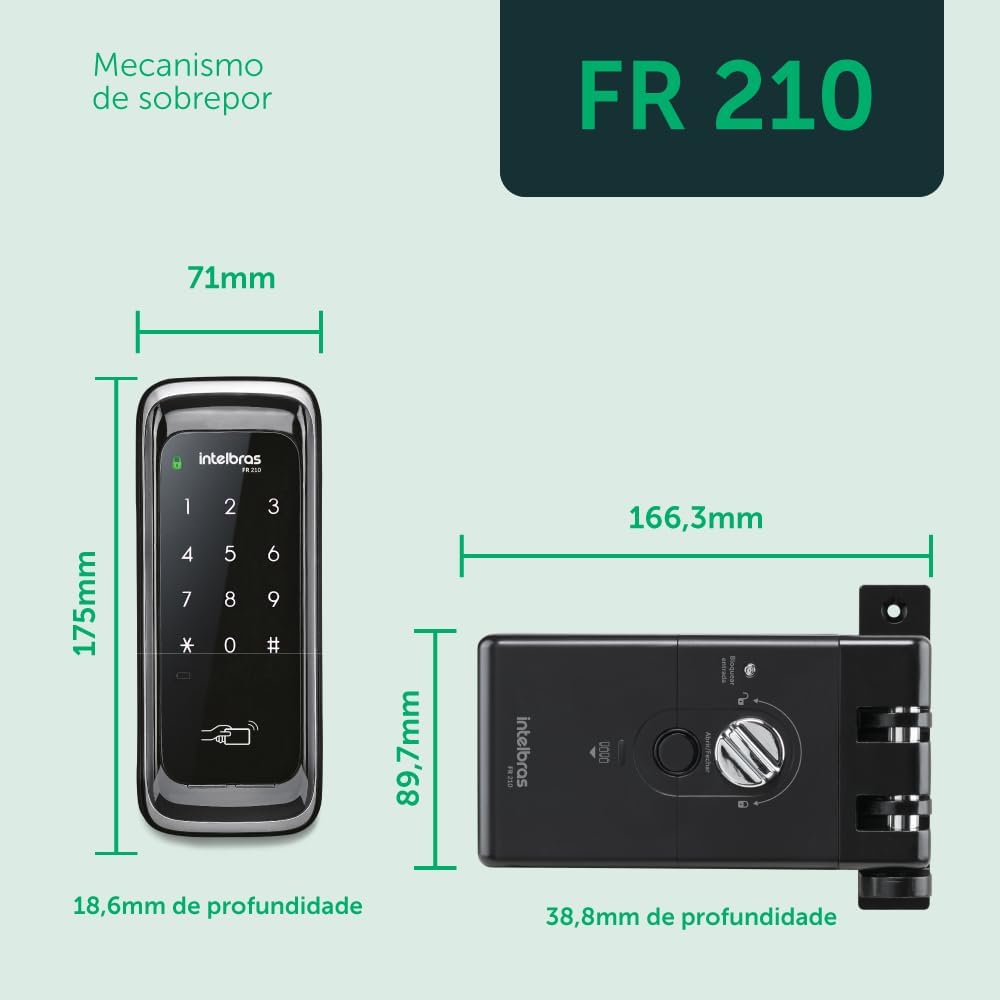 Fechadura Digital FR 210 Preto Intelbras
