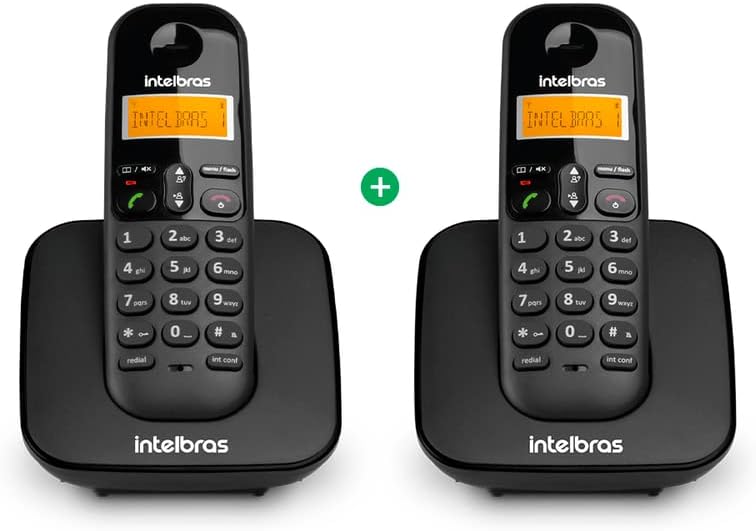 Telefone Digital Sem Fio TS 3110 Branco e Preto Intelbras