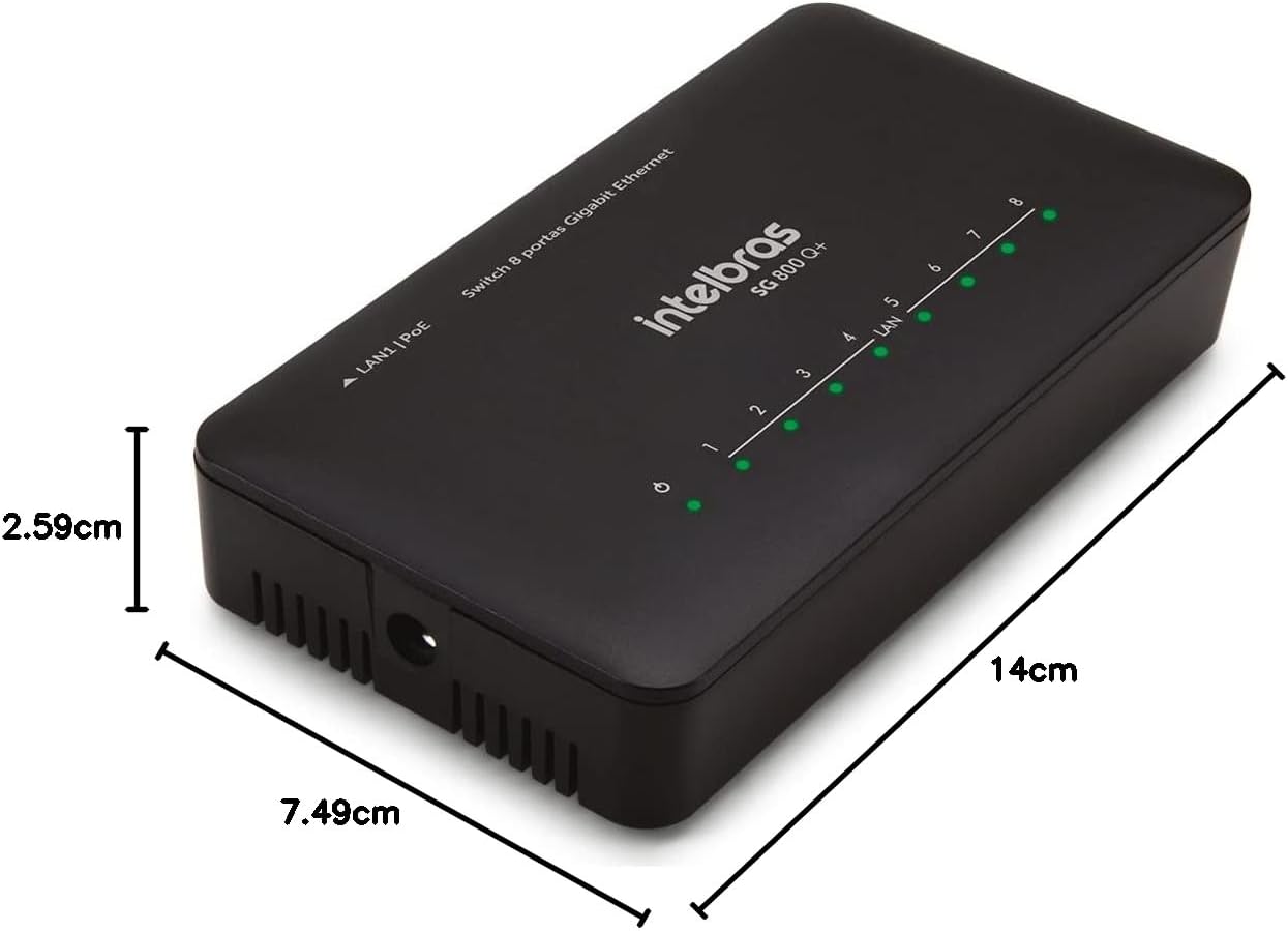 Switch 8 portas gigabit ethernet 10/100/1000mbps Sg 800 Q+ - Intelbras