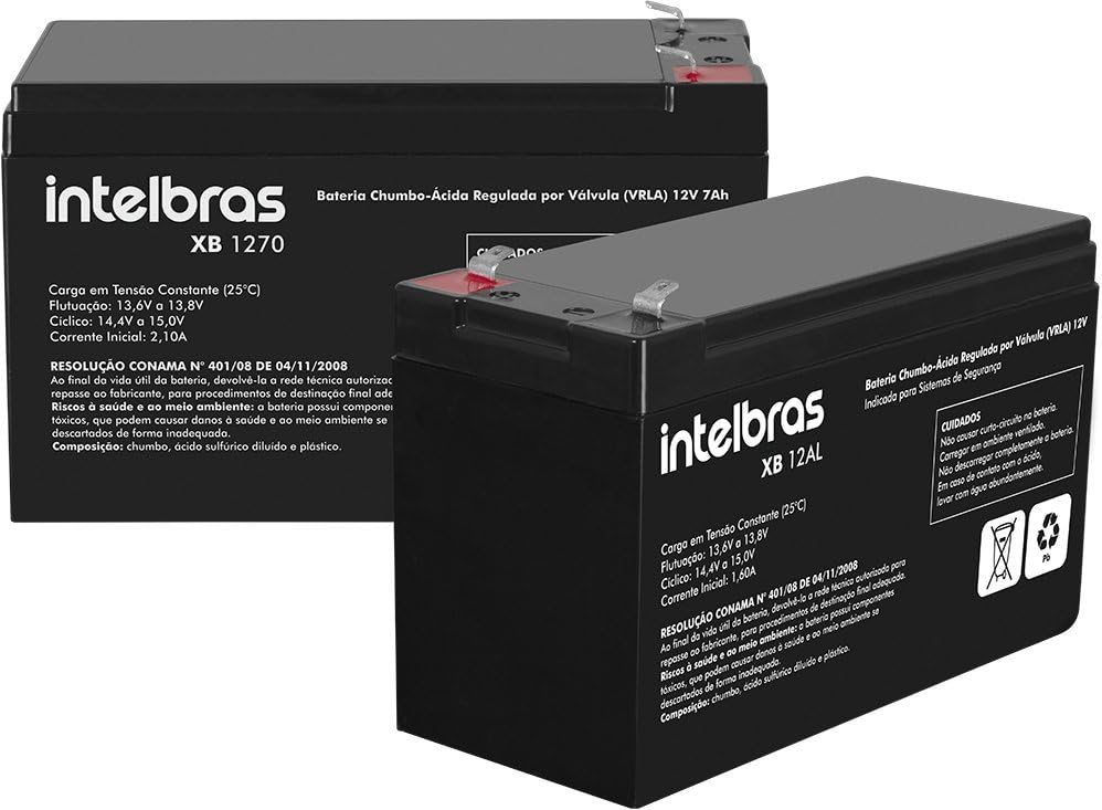 Bateria Selada VRLA 12V 7AH XB 1270 Preto Intelbras