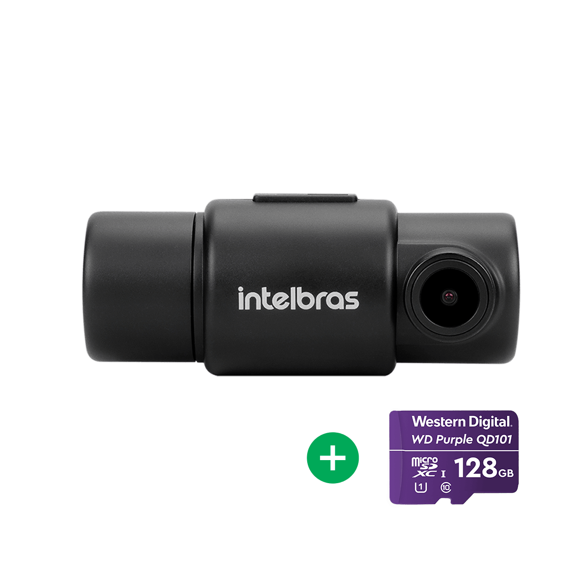 Kit Câmera veicular Duo Intelbras DC 3201 2K+ + Cartão Micro SD 128GB