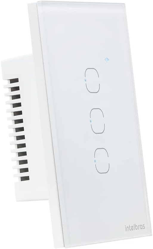 Interruptor Touch Inteligente Compatível Com Alexa Com 2 Teclas EWS 1002 Branco Intelbras
