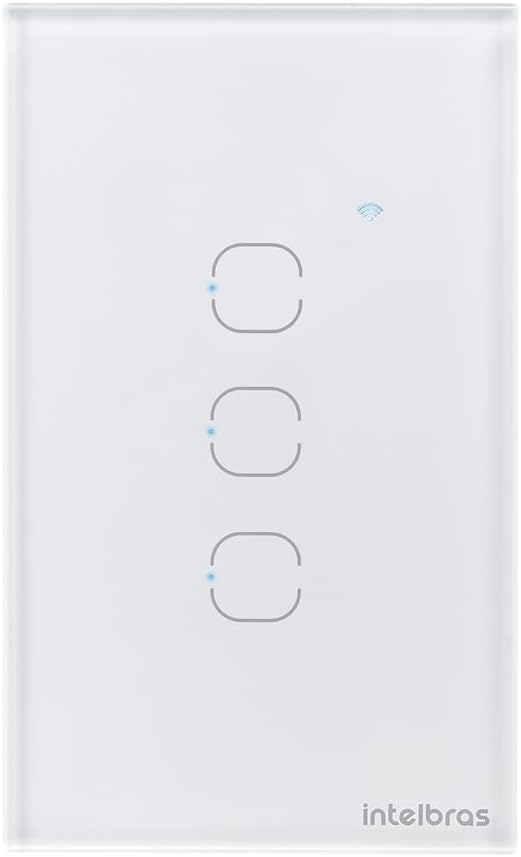 Interruptor Touch Inteligente Compatível Com Alexa Com 2 Teclas EWS 1002 Branco Intelbras