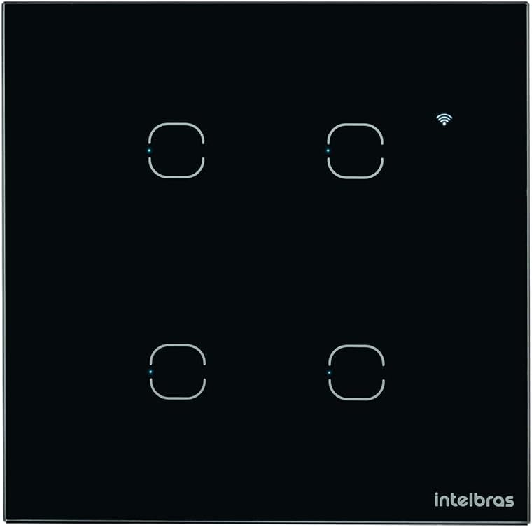 Interruptor Touch Inteligente Compatível Com Alexa Com 3 Teclas EWS 1003 Preto Intelbras