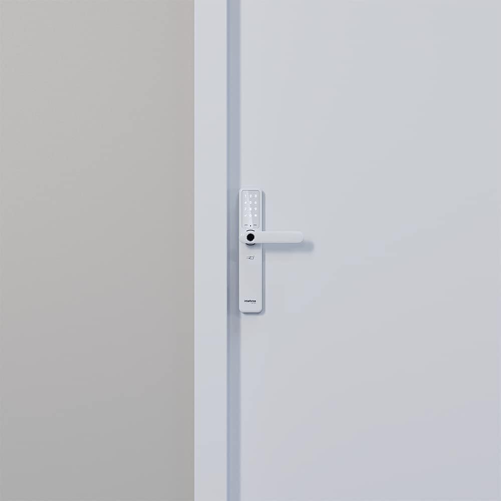 Fechadura Smart de Embutir Com Maçaneta Compatível com Alexa IFR 7000 Branco Intelbras