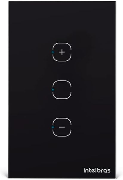 Interruptor Touch Inteligente Compatível Com Alexa Com 3 Teclas EWS 1003 Preto Intelbras