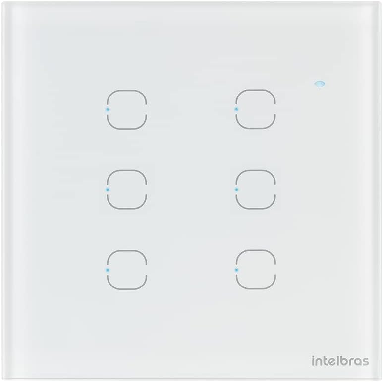 Interruptor Touch Inteligente Compatível Com Alexa Com 2 Teclas EWS 1002 Branco Intelbras