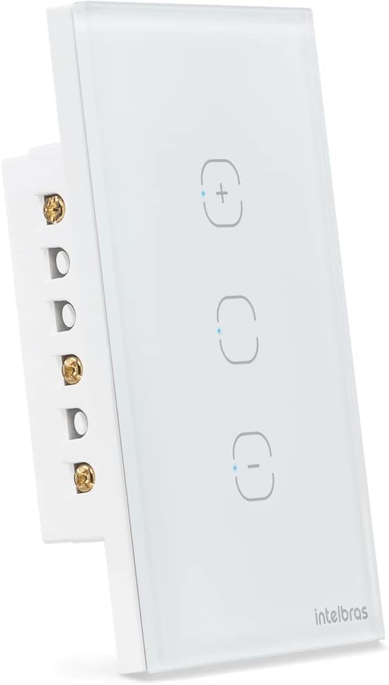 Interruptor Touch Inteligente Compatível Com Alexa Com 2 Teclas EWS 1002 Branco Intelbras