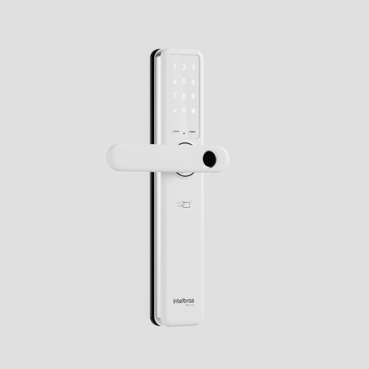 Fechadura Smart de Embutir Com Maçaneta Compatível com Alexa IFR 7000 Branco Intelbras