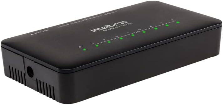 Switch 8 Portas Fast Ethernet SF 800 Q+ Preto Intelbras