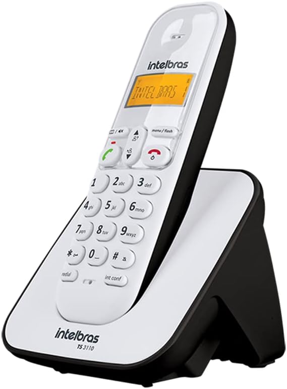 Telefone Digital Sem Fio TS 3110 Branco e Preto Intelbras