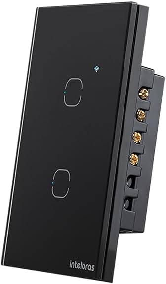 Interruptor Touch Inteligente Compatível Com Alexa Com 2 Teclas EWS 1002 Branco Intelbras