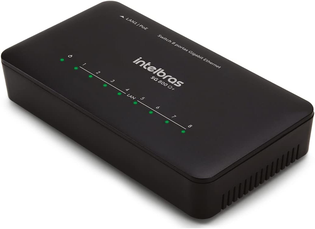 Switch 8 portas gigabit ethernet 10/100/1000mbps Sg 800 Q+ - Intelbras