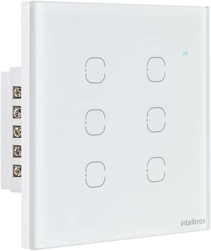 Interruptor Touch Inteligente Compatível Com Alexa Com 2 Teclas EWS 1002 Branco Intelbras