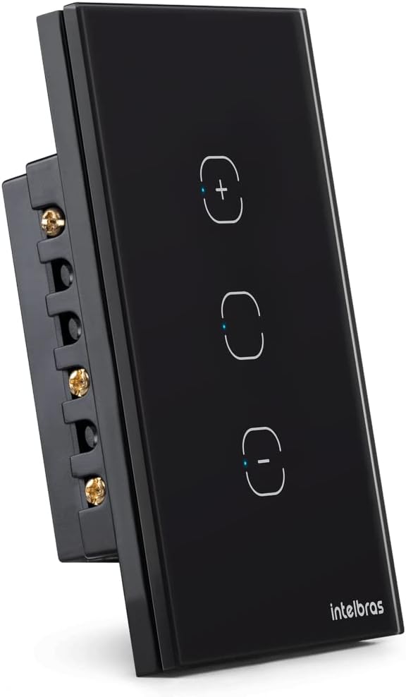 Interruptor Touch Inteligente Compatível Com Alexa Com 2 Teclas EWS 1002 Branco Intelbras
