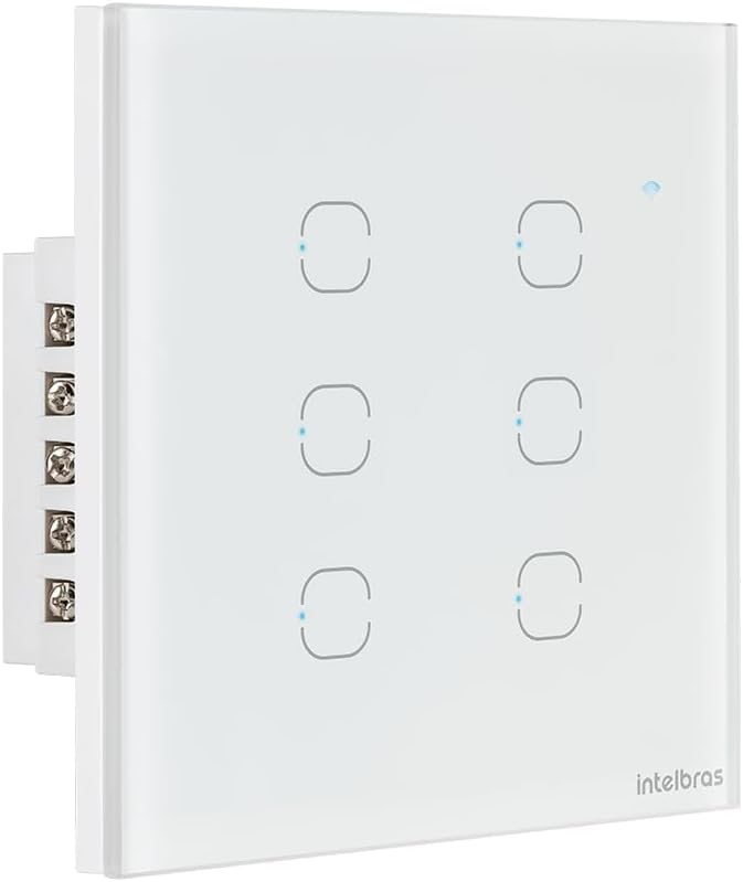 Interruptor Touch Inteligente Compatível Com Alexa Com 3 Teclas EWS 1003 Preto Intelbras