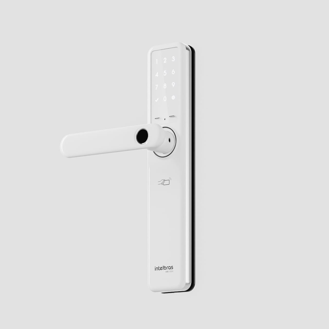 Fechadura Smart de Embutir Com Maçaneta Compatível com Alexa IFR 7000 Branco Intelbras