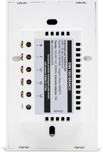 Interruptor Touch Inteligente Compatível Com Alexa Com 2 Teclas EWS 1002 Branco Intelbras