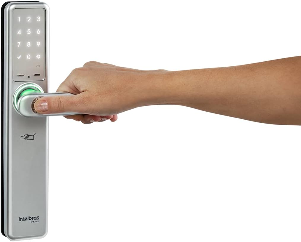 Fechadura Smart de Embutir Com Maçaneta Compatível com Alexa IFR 7000 Branco Intelbras