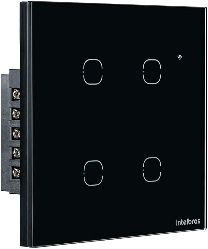 Interruptor Touch Inteligente Compatível Com Alexa Com 2 Teclas EWS 1002 Branco Intelbras