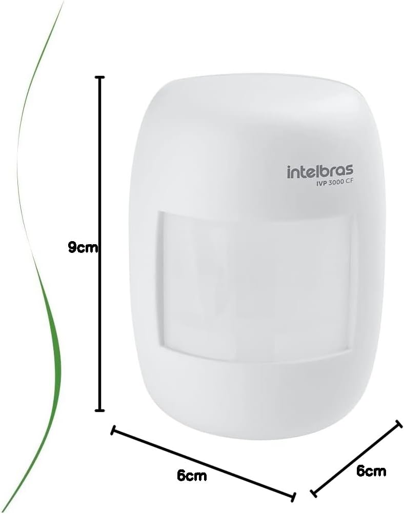Sensor Infravermelho Passivo com Fio Intelbras Ivp3000 CF Cobertura com Ângulo de 115° e Alcance de 12m