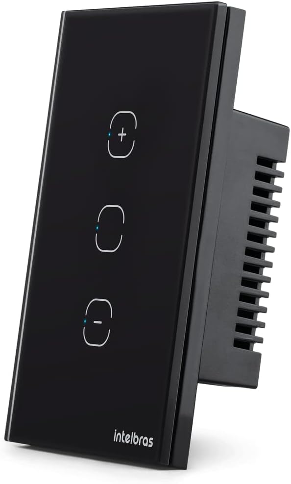 Interruptor Touch Inteligente Compatível Com Alexa Com 3 Teclas EWS 1003 Preto Intelbras