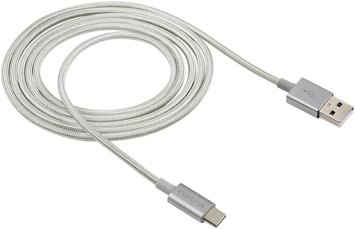 Cabo USB-C em nylon 1,5 m EUAC 15NB Branco Intelbras