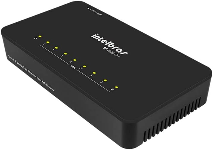 Switch 8 Portas Fast Ethernet SF 800 Q+ Preto Intelbras