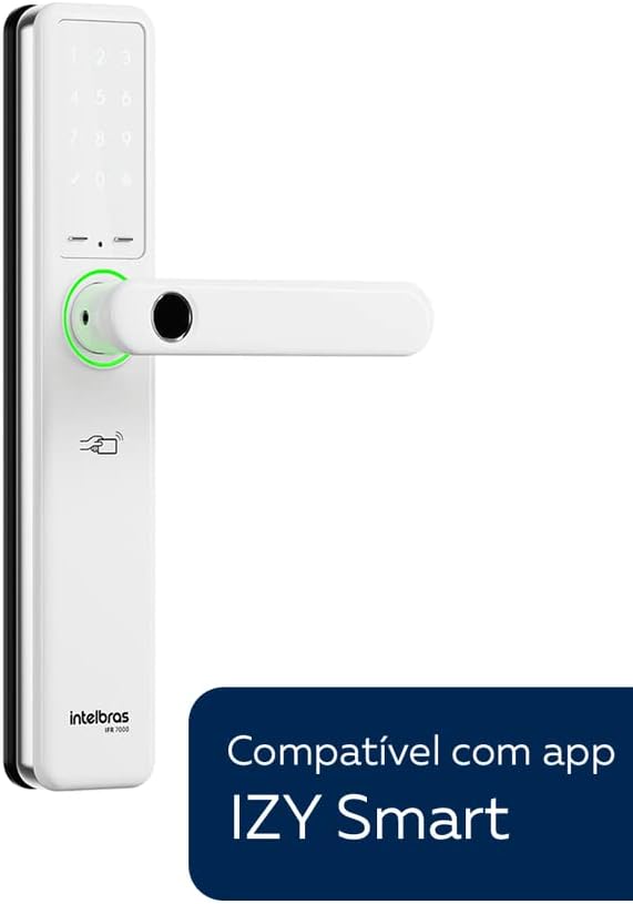 Fechadura Smart de Embutir Com Maçaneta Compatível com Alexa IFR 7000 Branco Intelbras