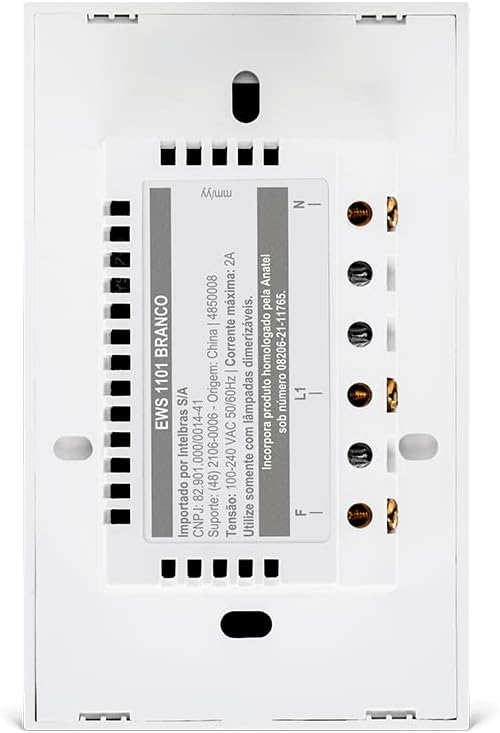 Interruptor Touch Inteligente Compatível Com Alexa Com 3 Teclas EWS 1003 Branco Intelbras