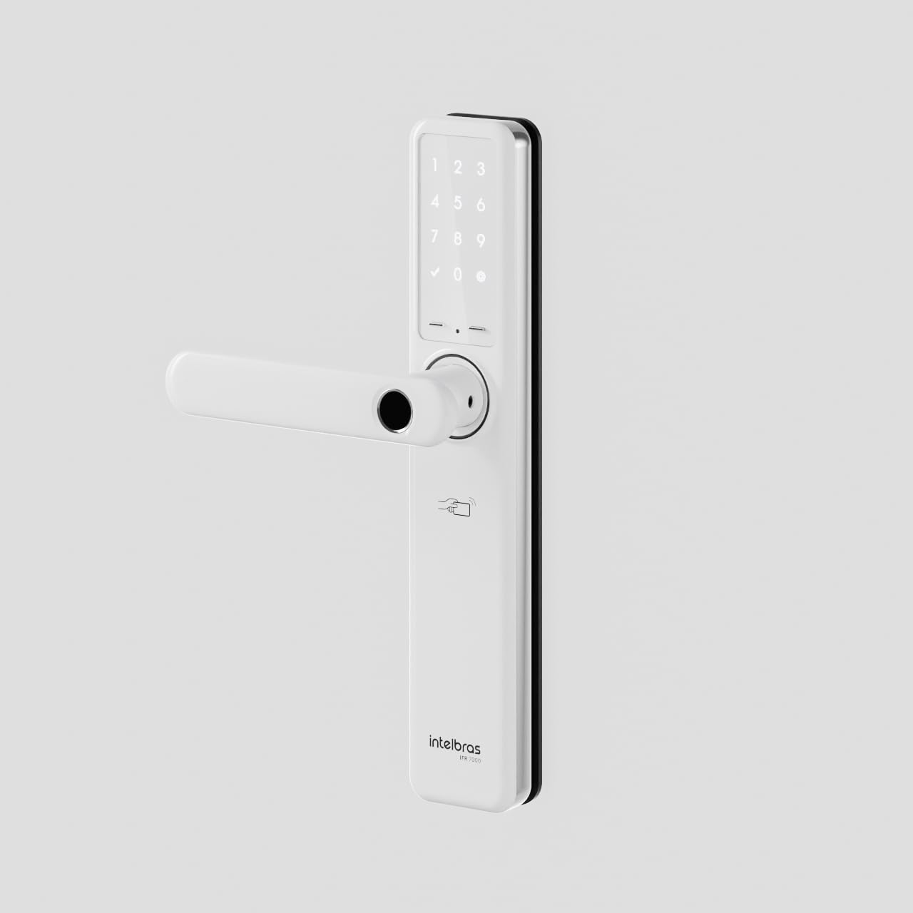 Fechadura Smart de Embutir Com Maçaneta Compatível com Alexa IFR 7000 Branco Intelbras