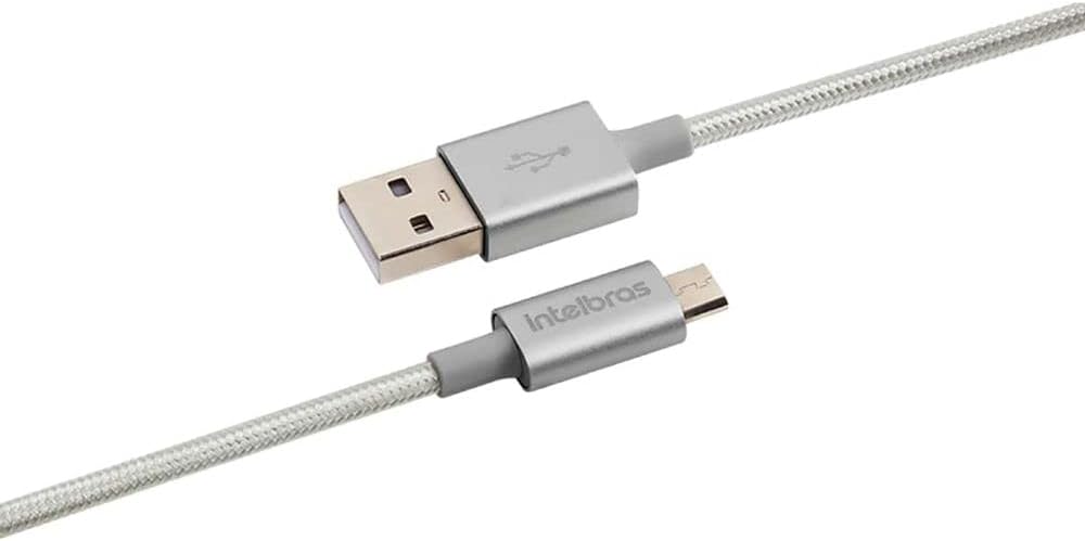 intelbras Cabo micro USB em nylon 1,5 m EUAB 15NB Branco