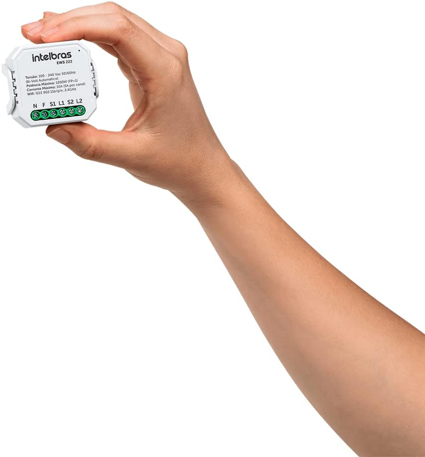 Interruptor Inteligente Smart Intelbras Controlador de Cargas Wifi 2/2 EWS 222 Branco