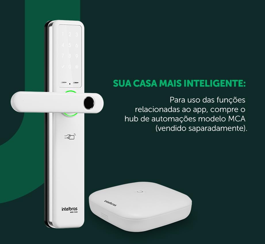 Fechadura Inteligente de Embutir com Maçaneta MFR 7000 Prata Intelbras