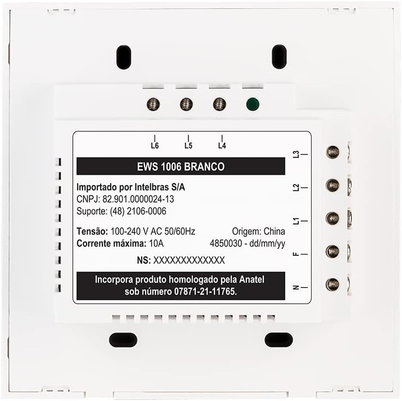 Interruptor Touch Inteligente Compatível Com Alexa Com 3 Teclas EWS 1003 Preto Intelbras