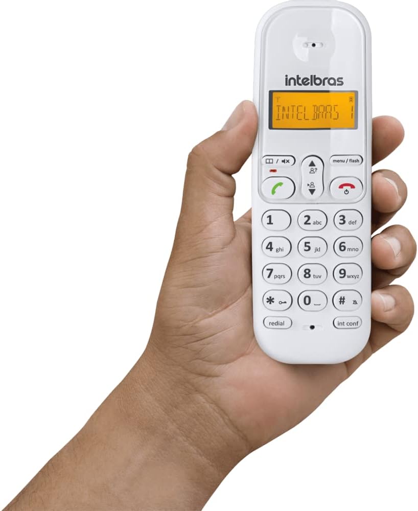 Telefone Digital Sem Fio TS 3110 Branco e Preto Intelbras