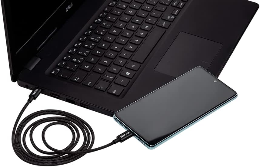 Cabo USB-C 1,5m em Nylon Intelbras EUCC 15NP Preto