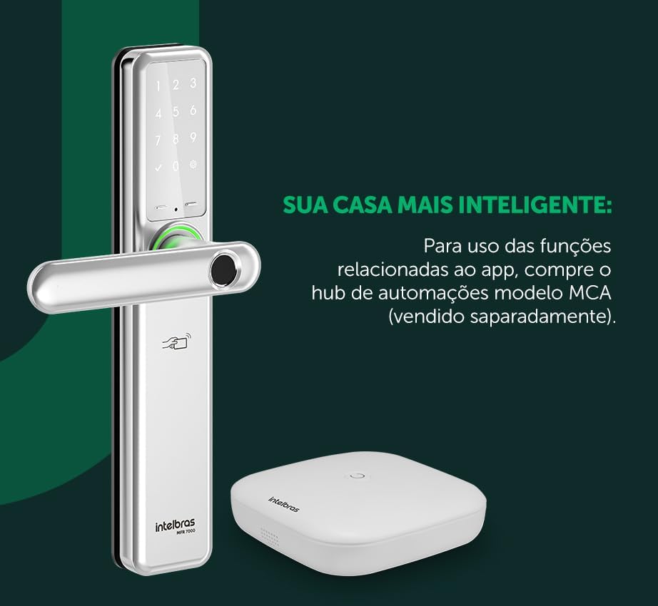 Fechadura Inteligente de Embutir com Maçaneta MFR 7000 Prata Intelbras