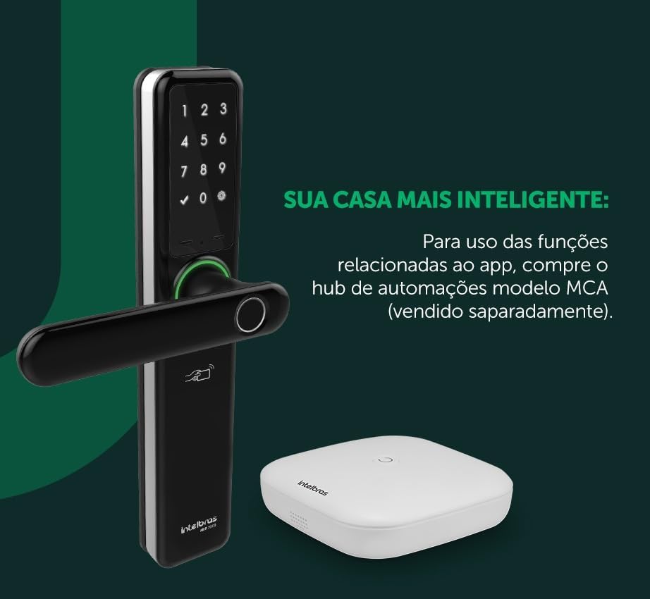 Fechadura Inteligente de Embutir com Maçaneta MFR 7000 Prata Intelbras
