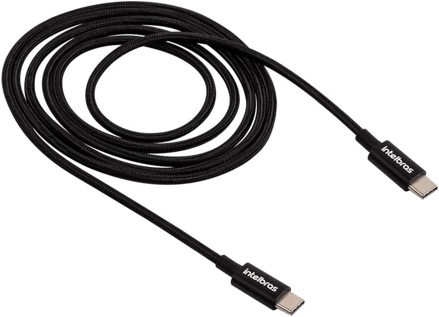 Cabo USB-C 1,5m em Nylon Intelbras EUCC 15NP Preto