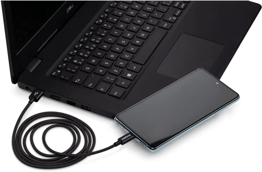 Cabo USB-C em nylon 1,5 m EUAC 15NB Branco Intelbras