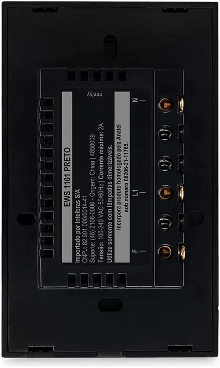 Interruptor Touch Inteligente Compatível Com Alexa Com 3 Teclas EWS 1003 Preto Intelbras