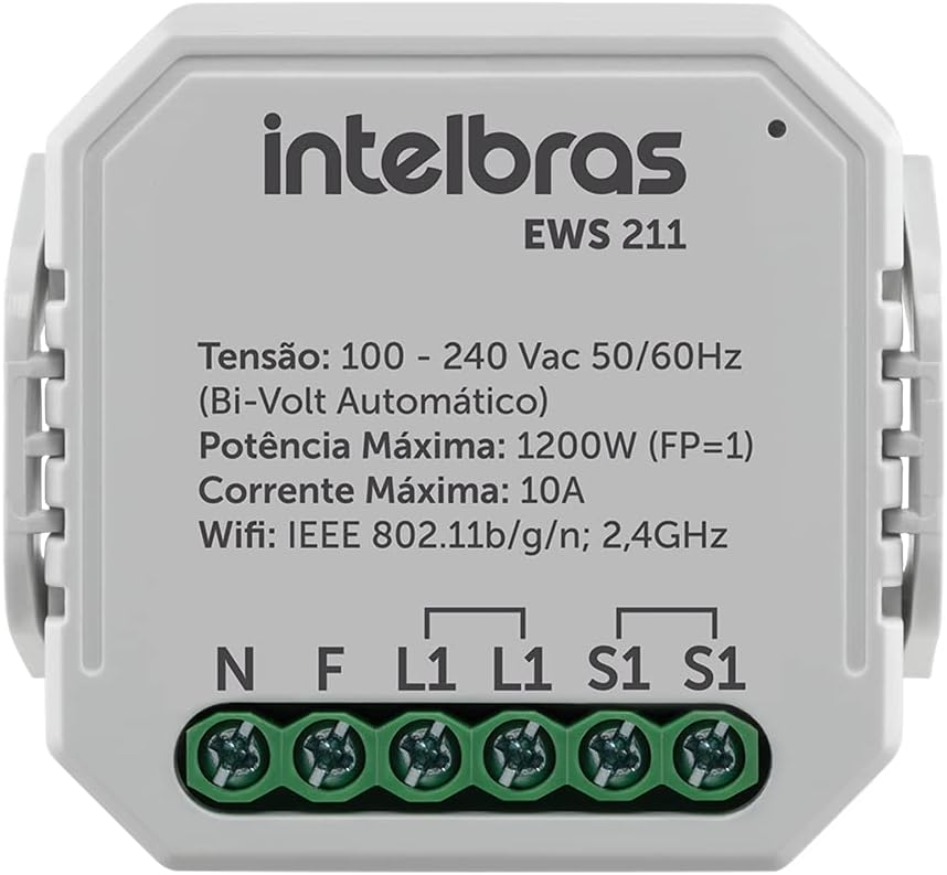 Interruptor Inteligente Smart IZY Controlador de Cargas Wifi 1/1 EWS 211 Branco Intelbras