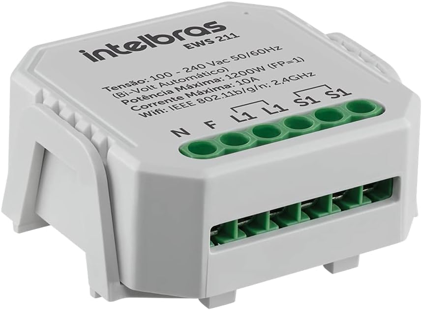 Interruptor Inteligente Smart IZY Controlador de Cargas Wifi 1/1 EWS 211 Branco Intelbras