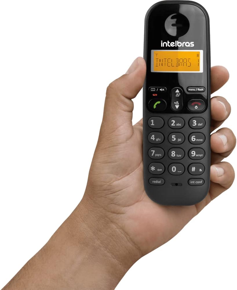 Telefone Digital Sem Fio TS 3110 Branco e Preto Intelbras